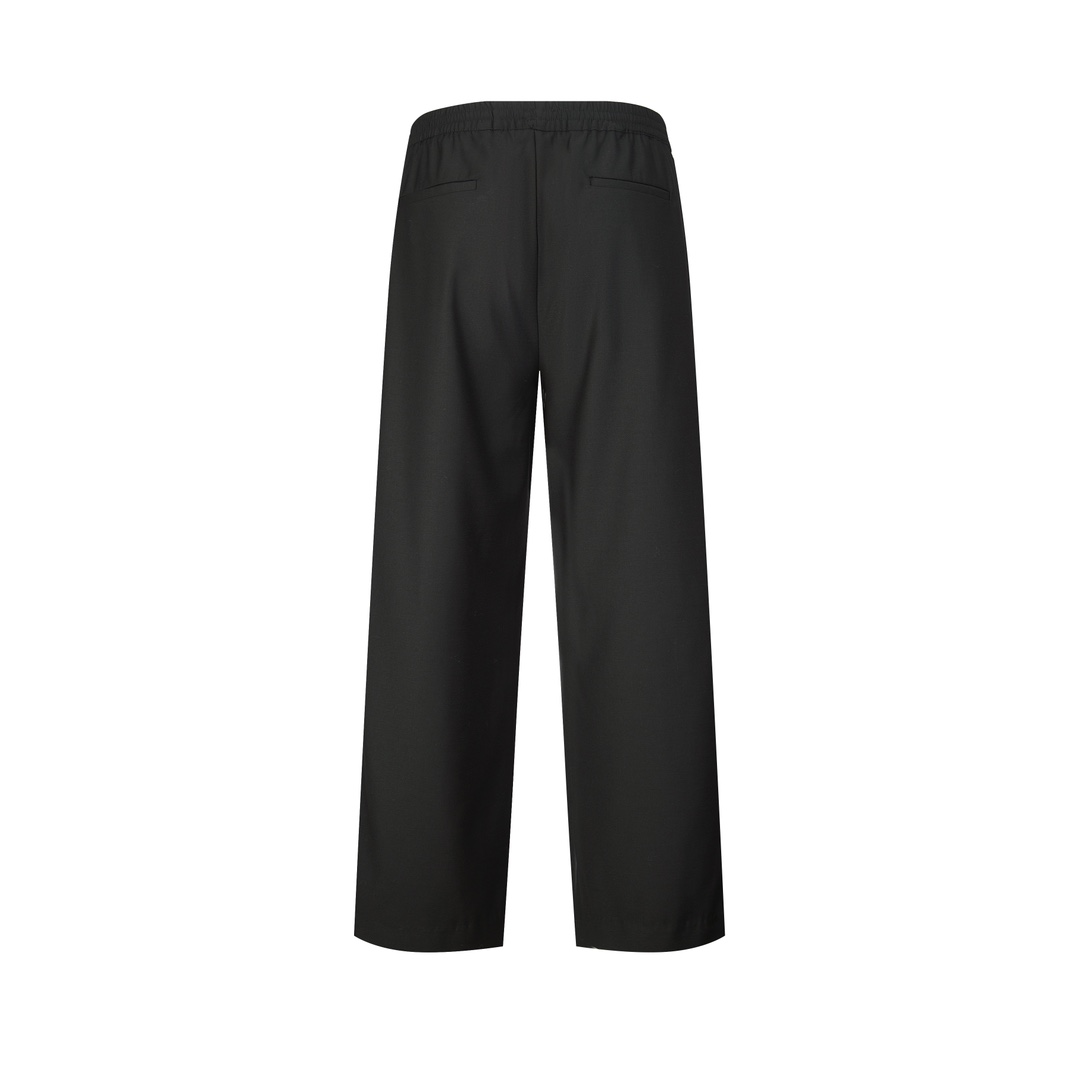 LV 純色字母刺繡羊毛長褲