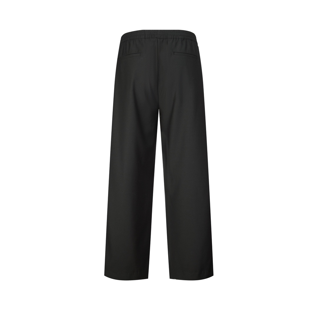 LV 純色字母刺繡羊毛長褲