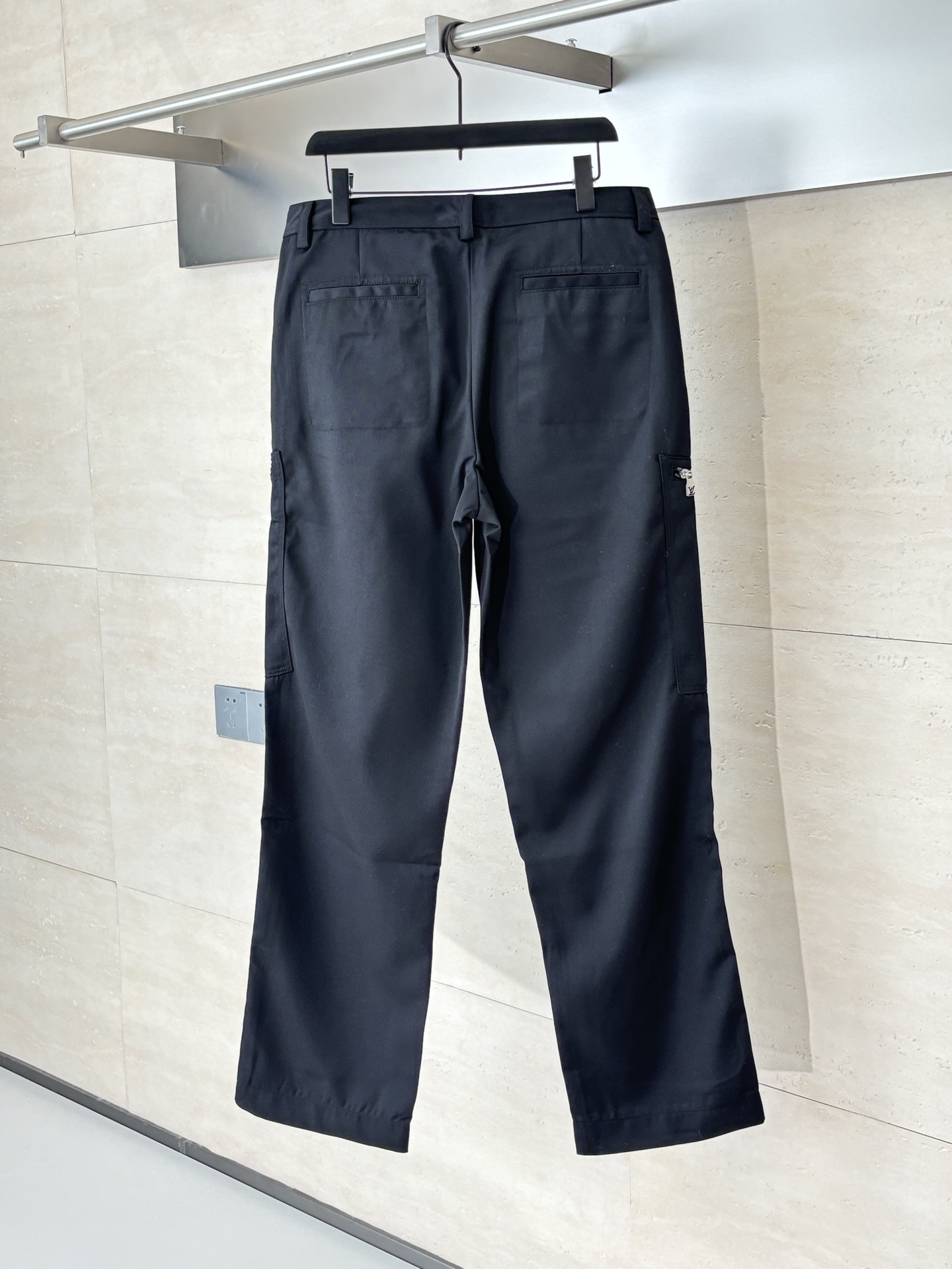 LV / 路易 刺繡多拉鍊口袋工裝直筒褲