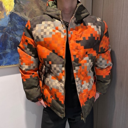 LV 24FW 迷彩馬賽克棉服外套