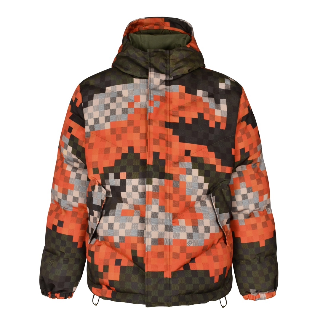 LV 24FW 迷彩馬賽克棉服外套