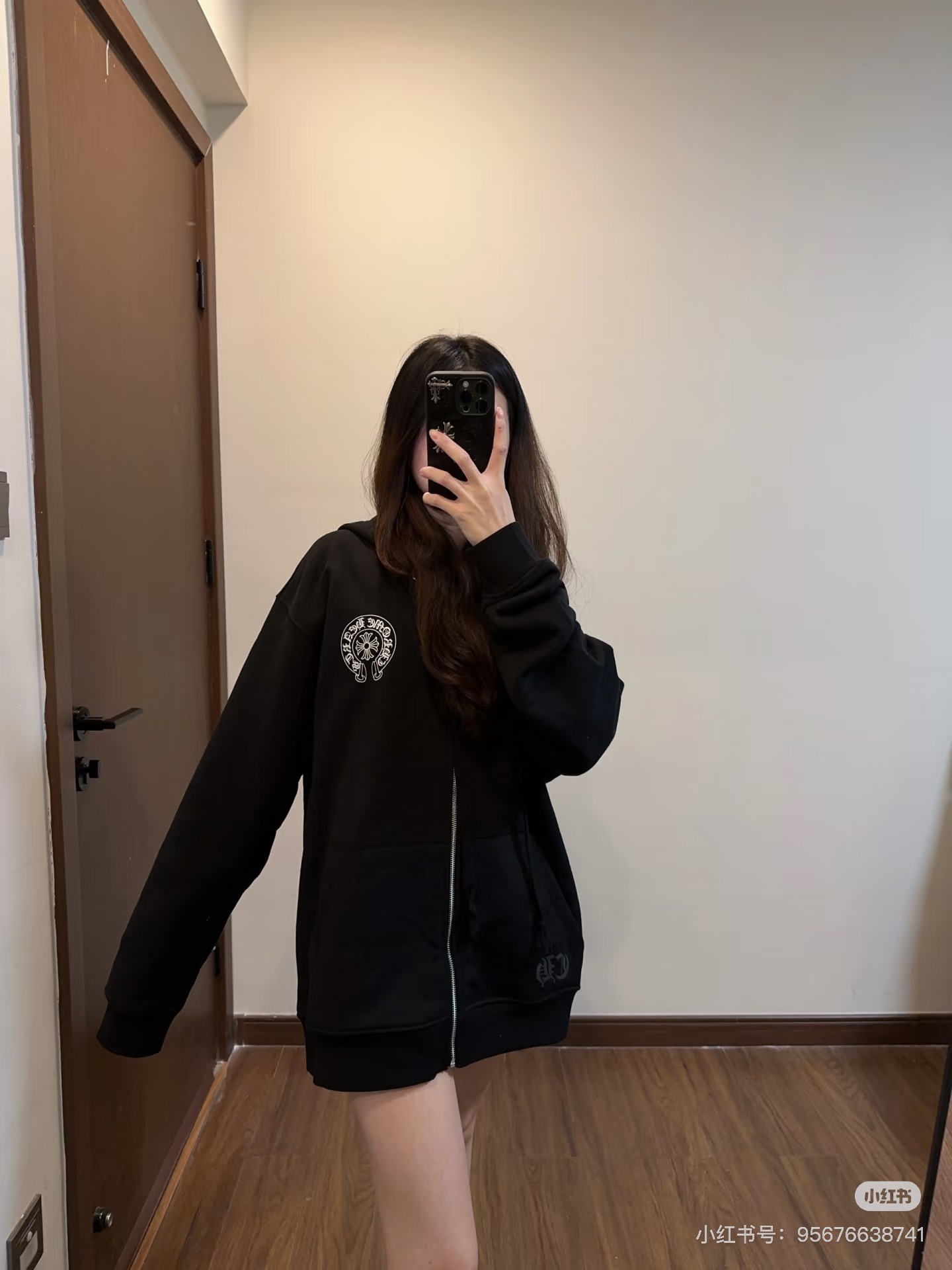 CH 克羅心馬蹄拉鍊連帽衛衣