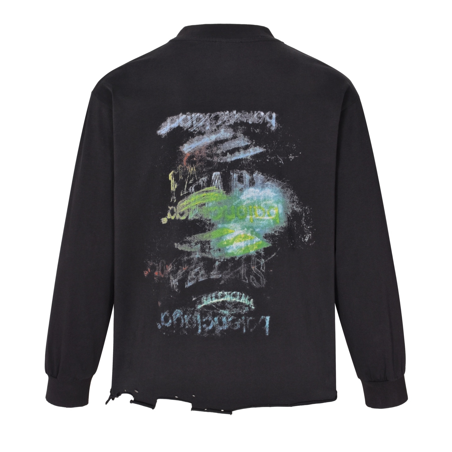 BLCG 巴黎世家綠色塗鴉 3M 做舊長袖