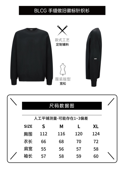 BLCG 巴黎袖臂徽標圓領毛衣