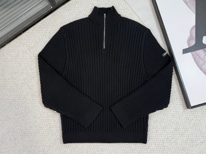 BLCG 巴黎 高領拉鍊坑條毛衣