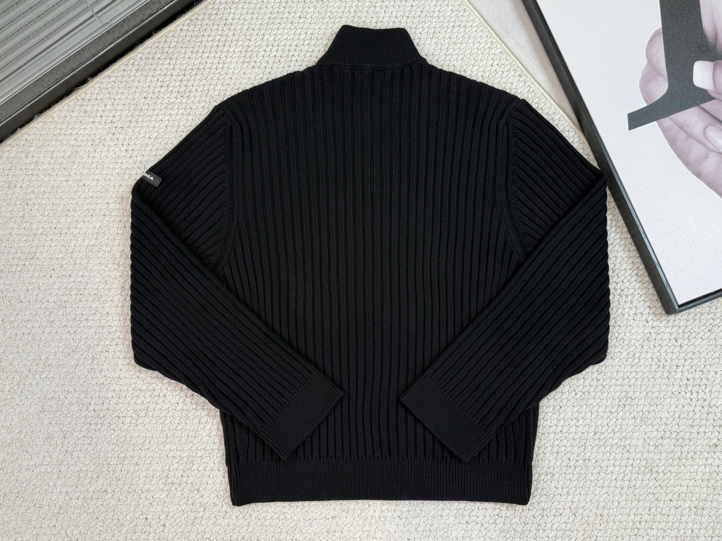 BLCG 巴黎 高領拉鍊坑條毛衣