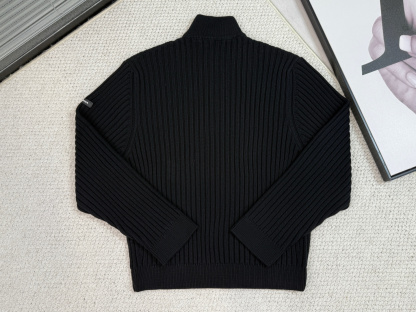 BLCG 巴黎 高領拉鍊坑條毛衣