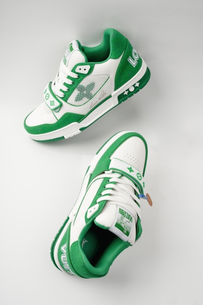 LOUIS VUITTON TRANER 魔術貼運動鞋字母簽名 低幫 板鞋 鴛鴦 男女同款