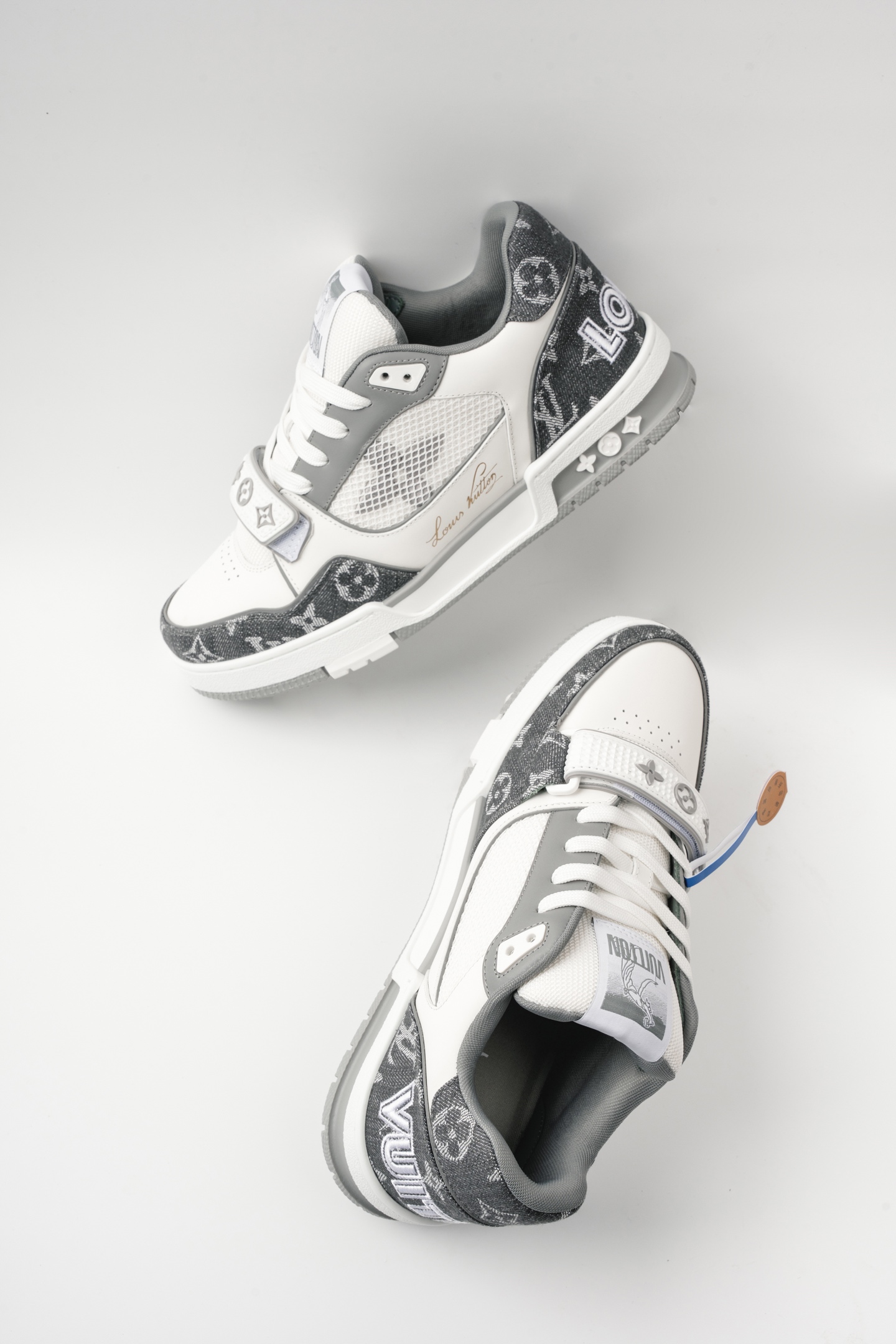 LOUIS VUITTON TRANER 魔術貼運動鞋字母簽名 低幫 板鞋 鴛鴦 男女同款