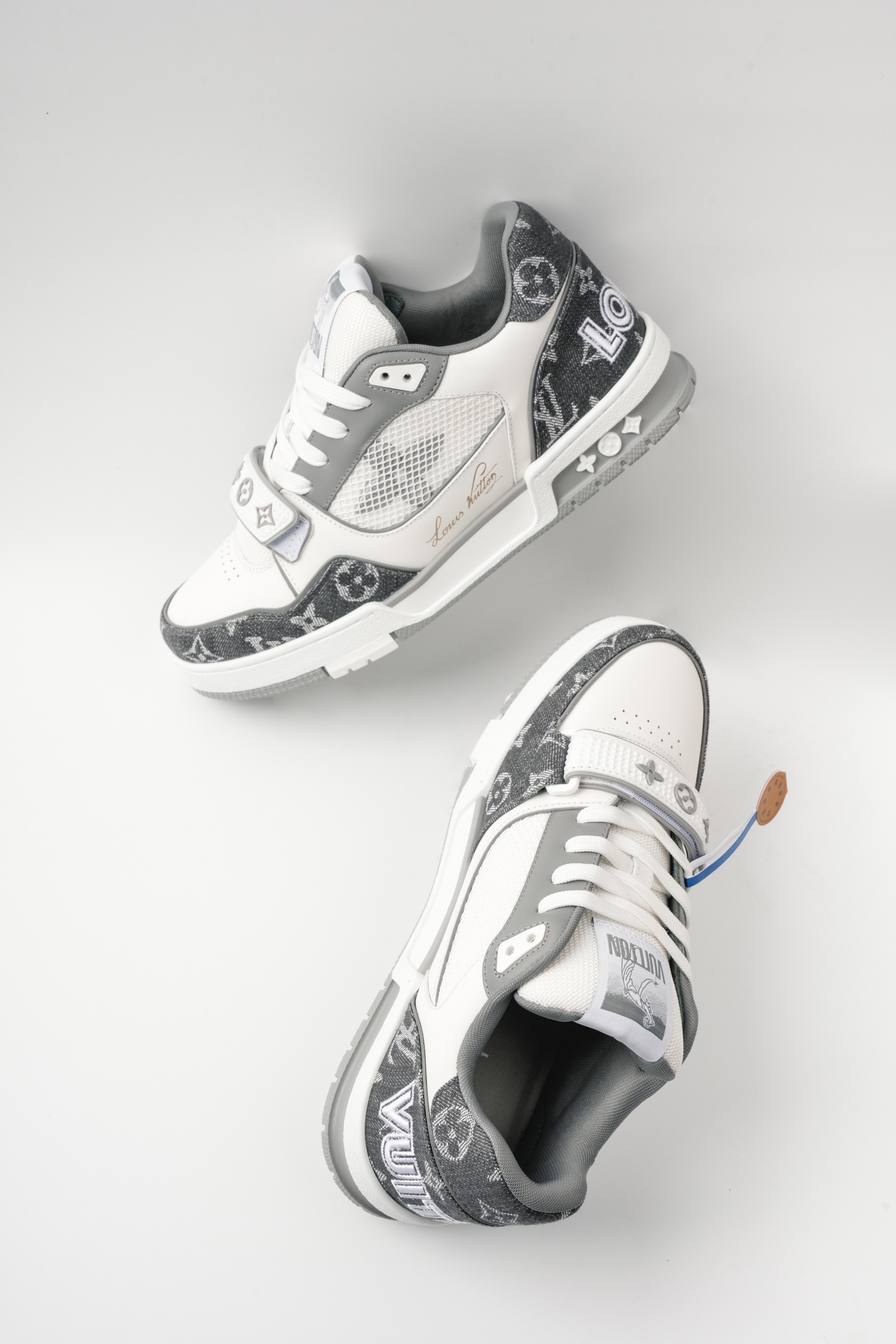 LOUIS VUITTON TRANER 魔術貼運動鞋字母簽名 低幫 板鞋 鴛鴦 男女同款