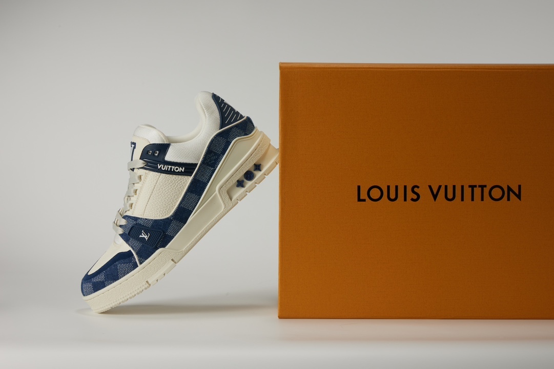 LV TRAINER 運動鞋 牛仔布小格紋系列 男女同款