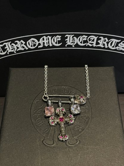 Chrome Hearts（CH / 克罗心）别针火焰十字架镀金方糖项链