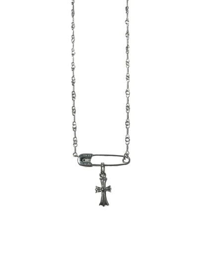 Chrome Hearts（CH / 克羅心）銀鍍白金鑲石別針小十字項鍊