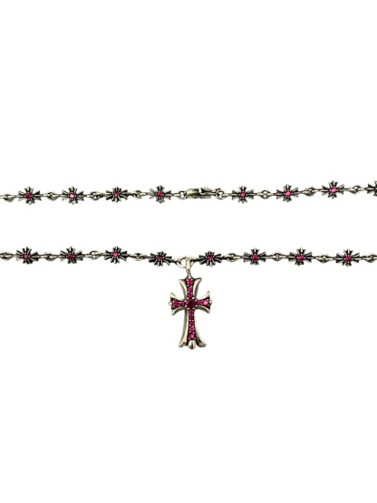 Chrome Hearts（克羅心）紅鋯石十字架套鏈