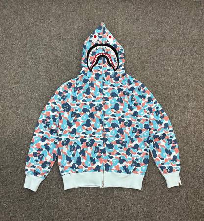 P235 XX211 A BATHING APE BAPE STORE® PACK 系列 杭州城市限定鯊魚拼接拉鏈連帽衛衣 235