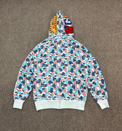 P235 XX211 A BATHING APE BAPE STORE® PACK 系列 杭州城市限定鯊魚拼接拉鏈連帽衛衣 235