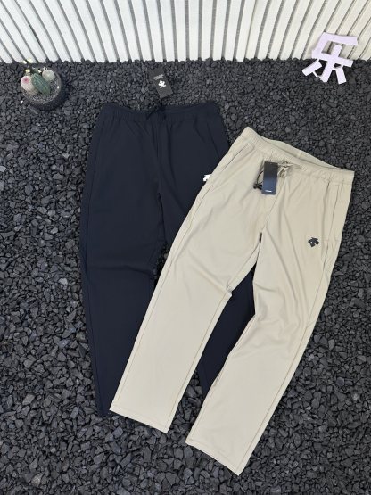 DESCENTE / 迪桑特 夏季新款男士纯色 logo 印花壓膠商務通勤休閒登山運動速乾透氣輕薄休閒褲長褲