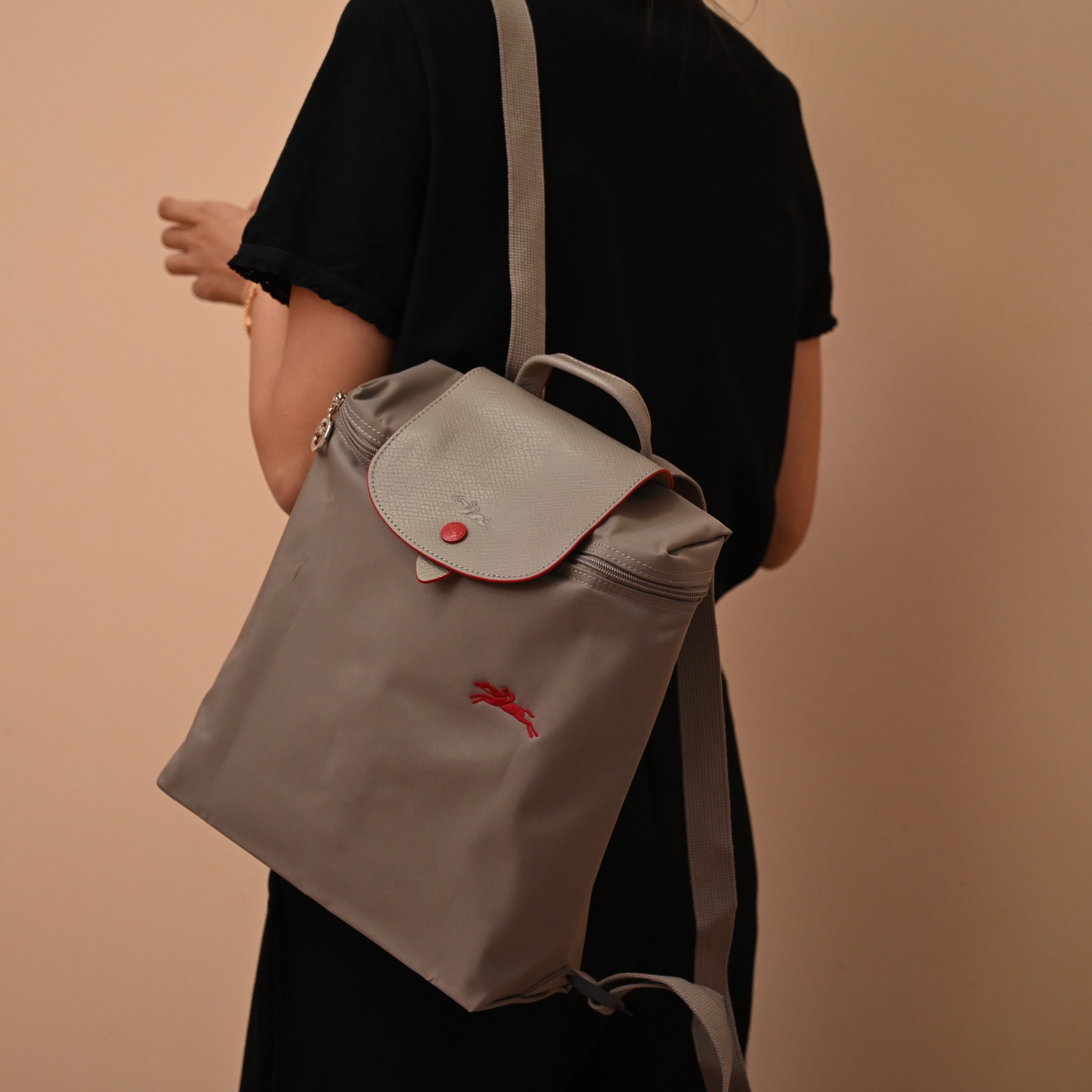 Longchamp 奶茶棕双肩包