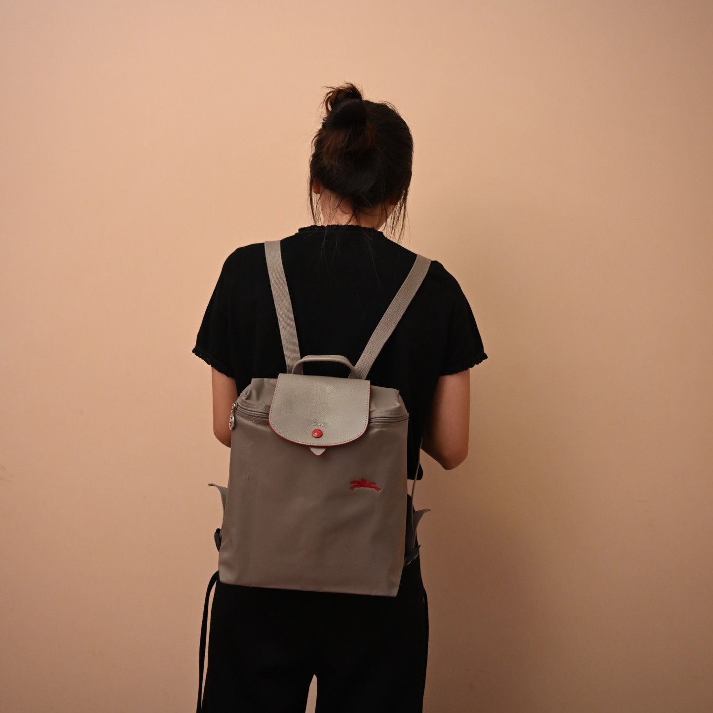 Longchamp 奶茶棕双肩包