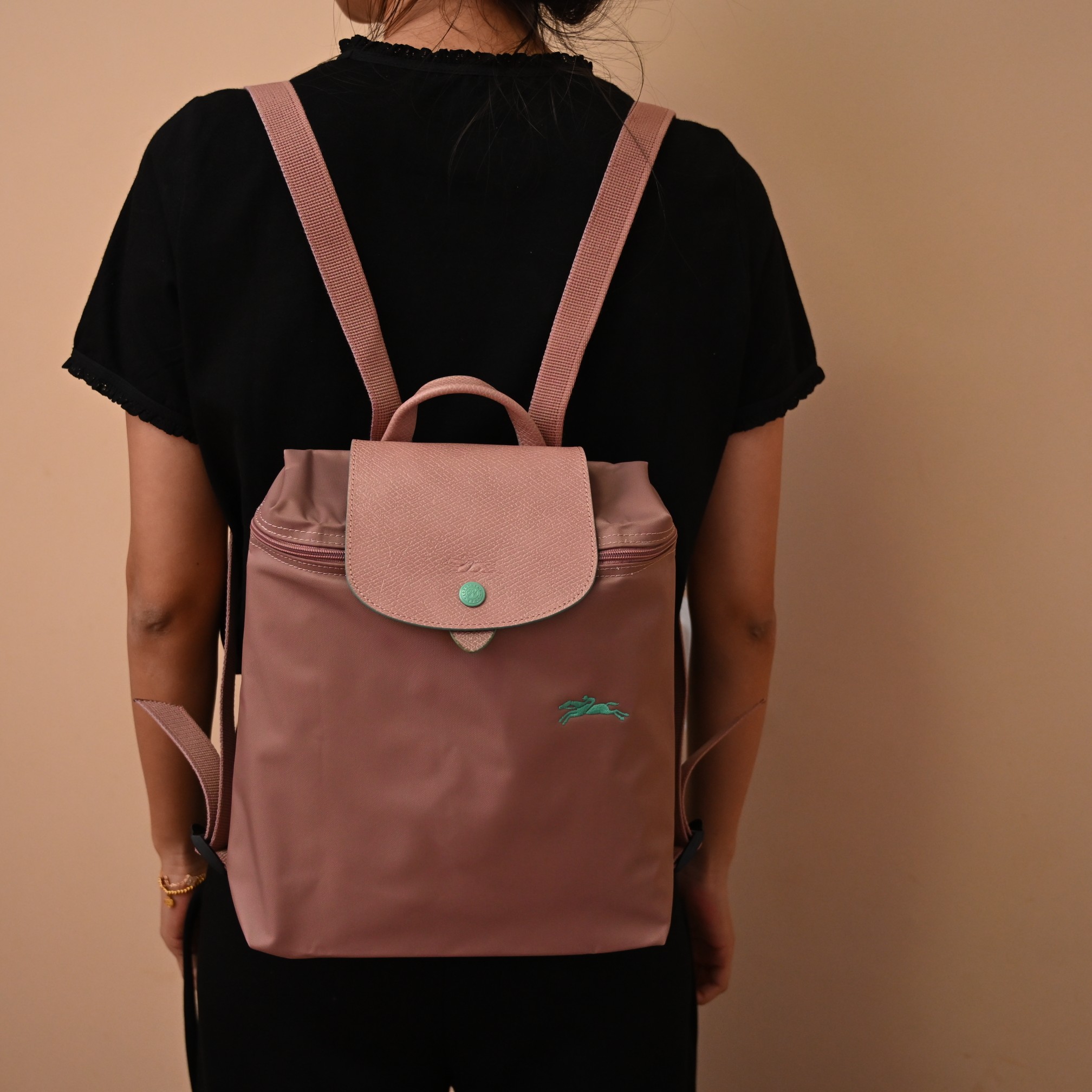 Longchamp 脏脏粉雙肩包