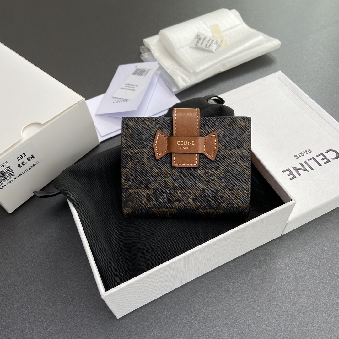 TRIOMPHE 經典標誌印花短款三折錢包