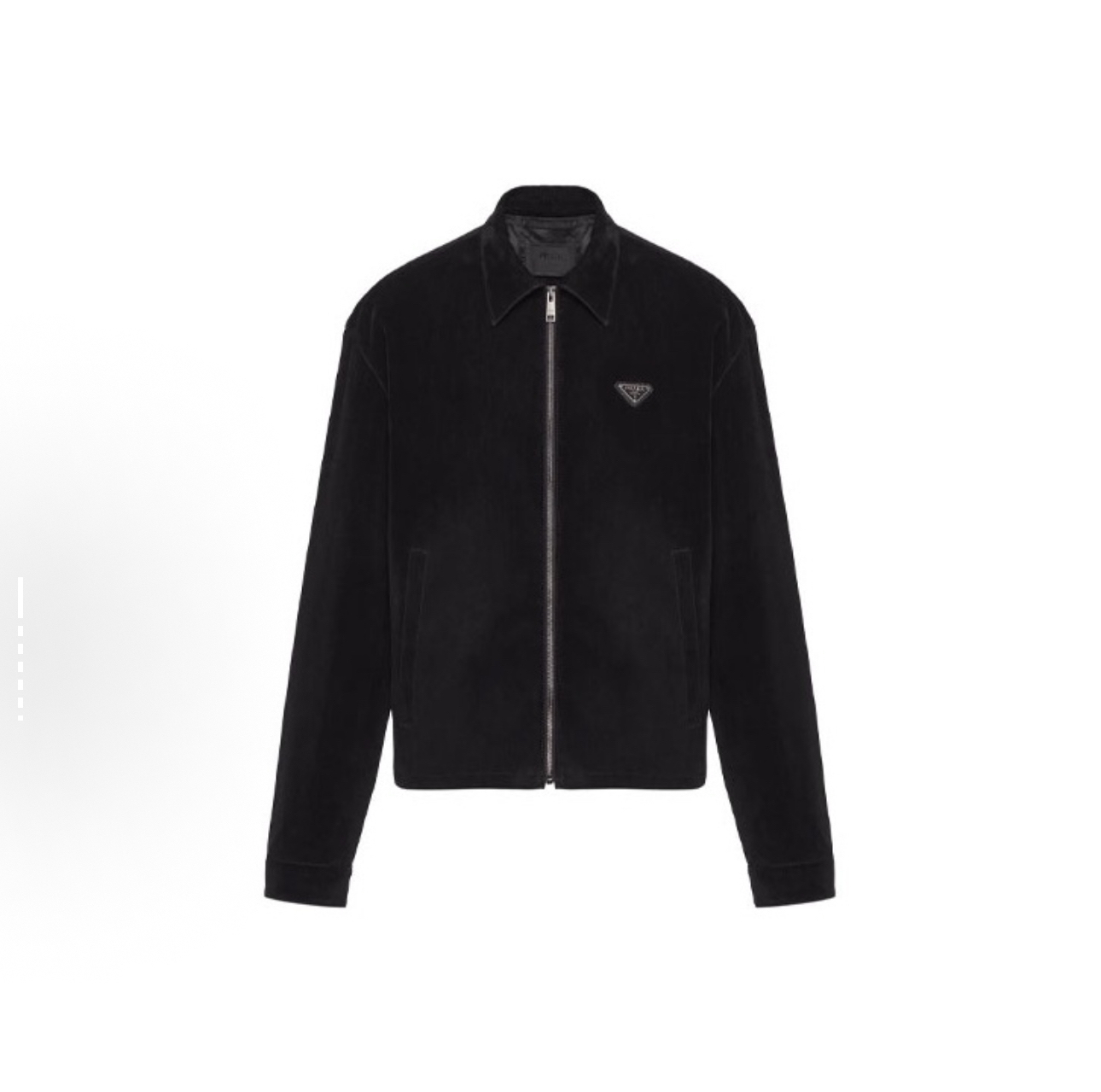 Prada24FW天鹅绒三角标外套