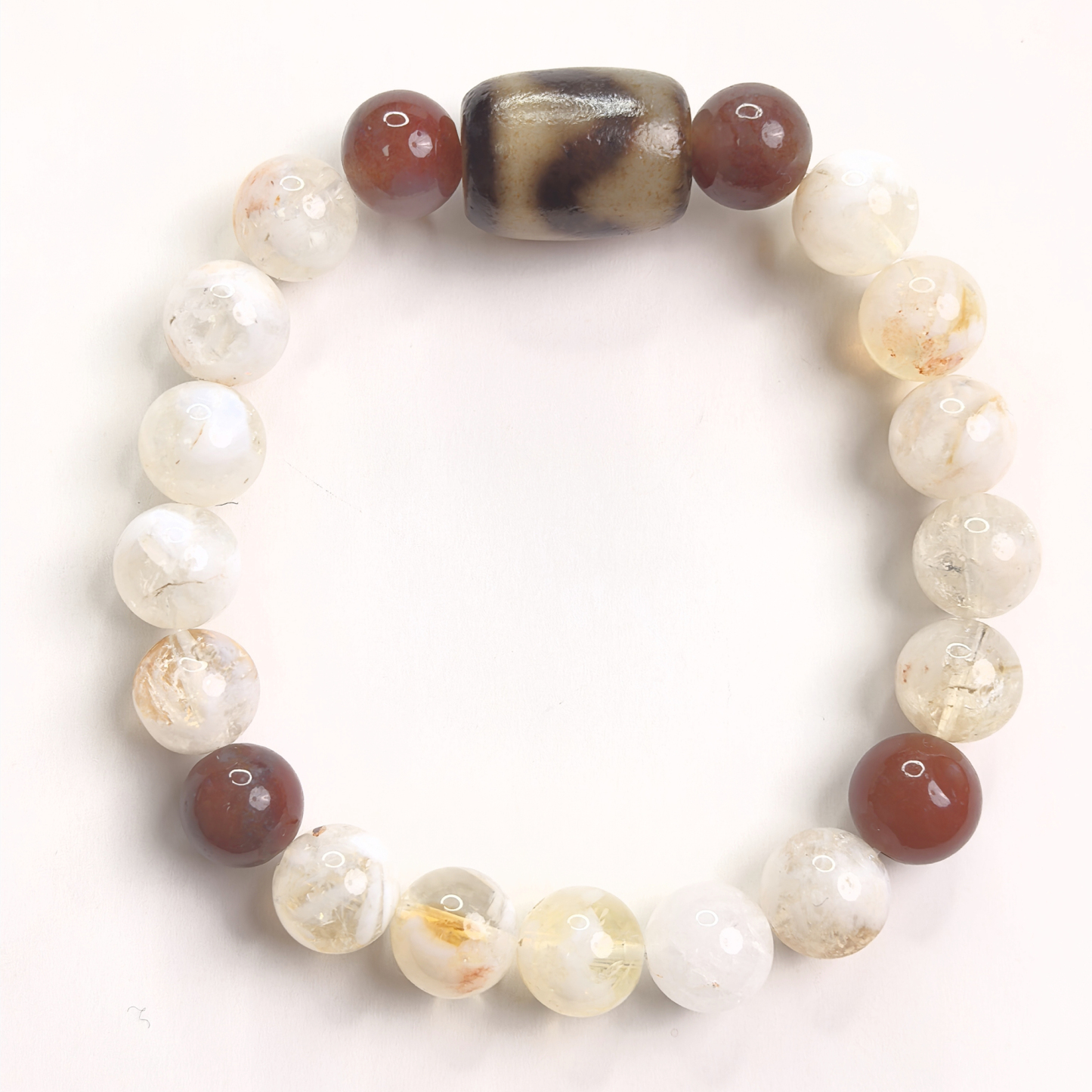 013紫宸赤焰白水晶天珠手串