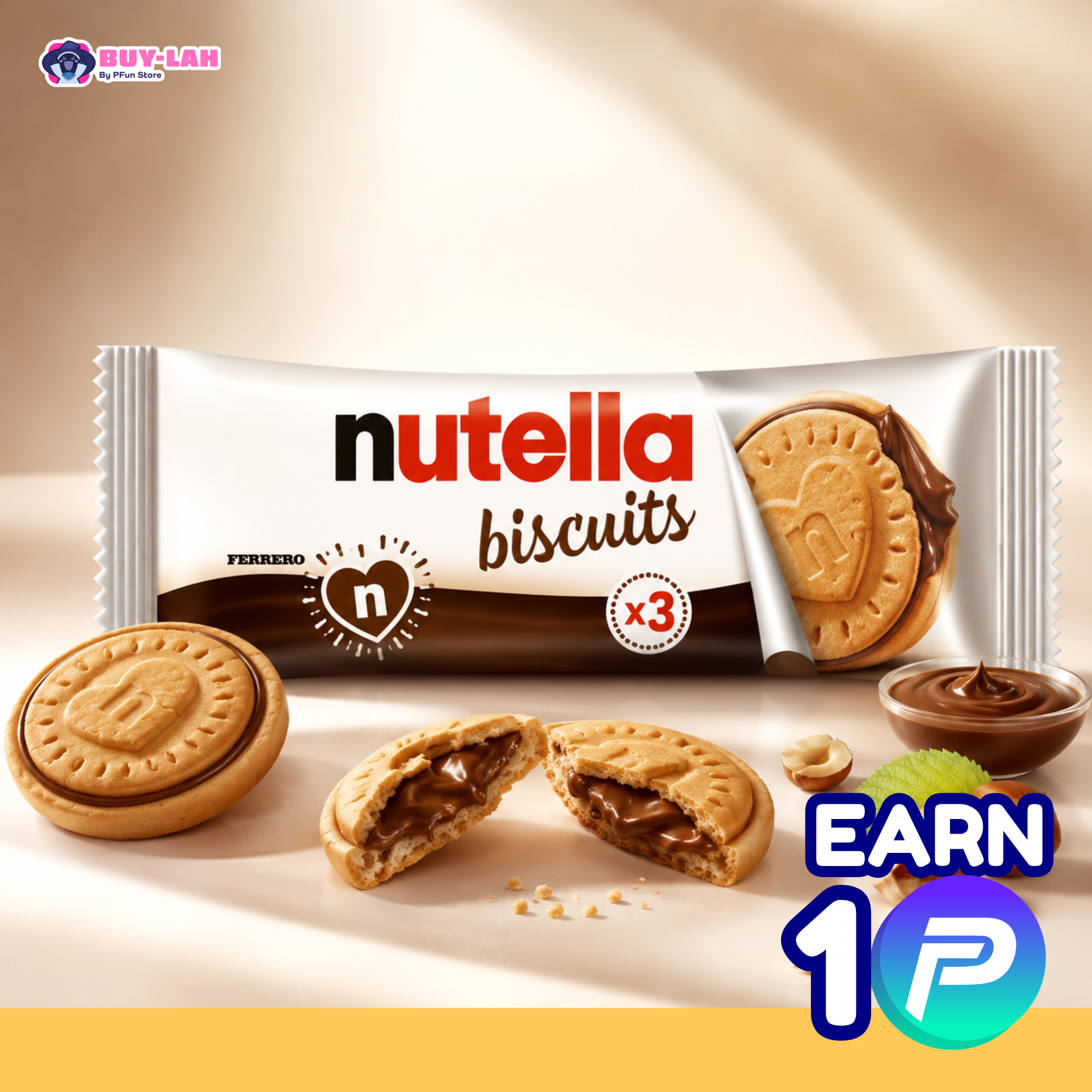 Nutella Biscuits by Ferrero — 3 Pieces Pack (41.4g)