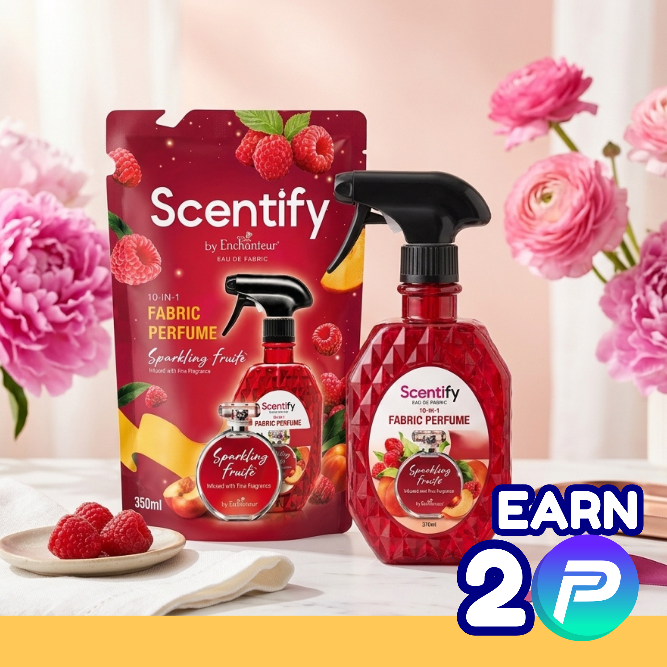 Scentify Fabric Perfume Refill Bundle – 370ml Spray + 350ml Refill Pack