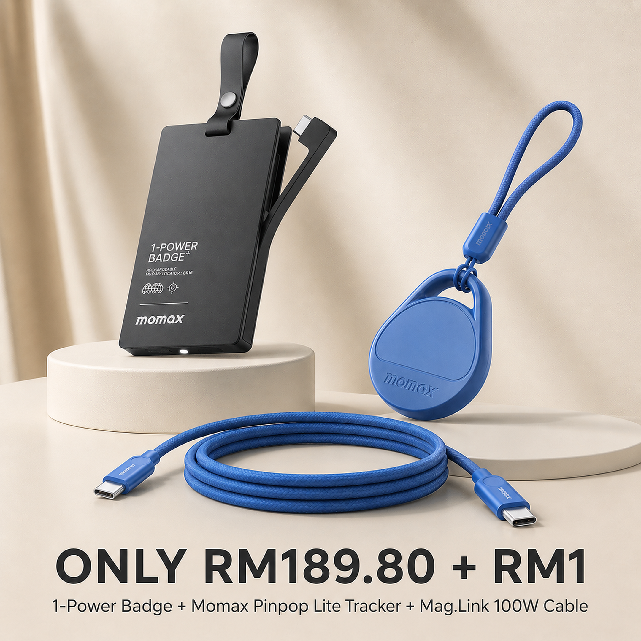 Flagship Long-Battery Anti-Loss Bundle (Momax) (5.5 RM1 Add-On Mega Deals)