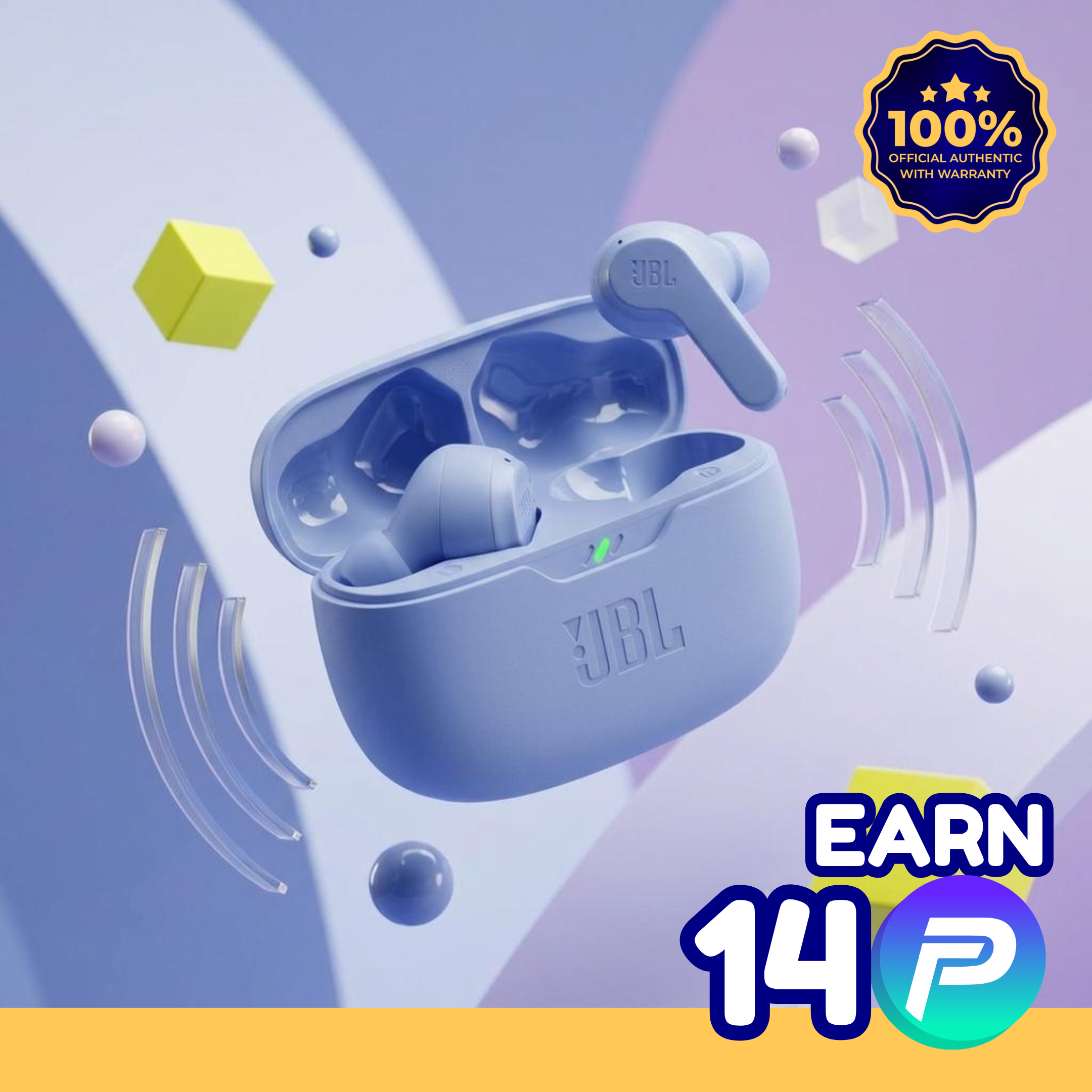 JBL Wave Beam True Wireless Earbuds (Blue)