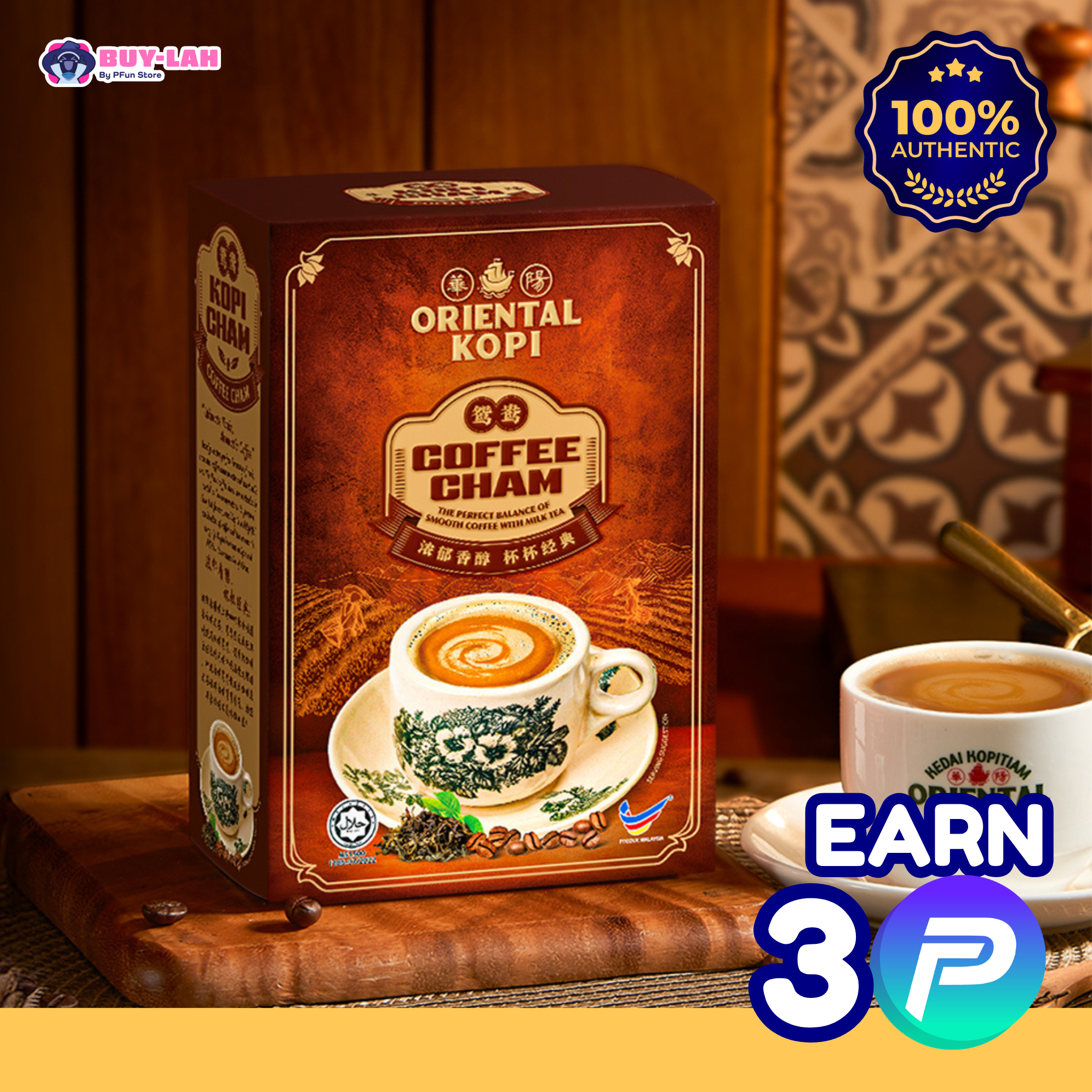 Oriental Coffee Cham 3-in-1 Instant Kopi Cham 400g (10 Sachets)