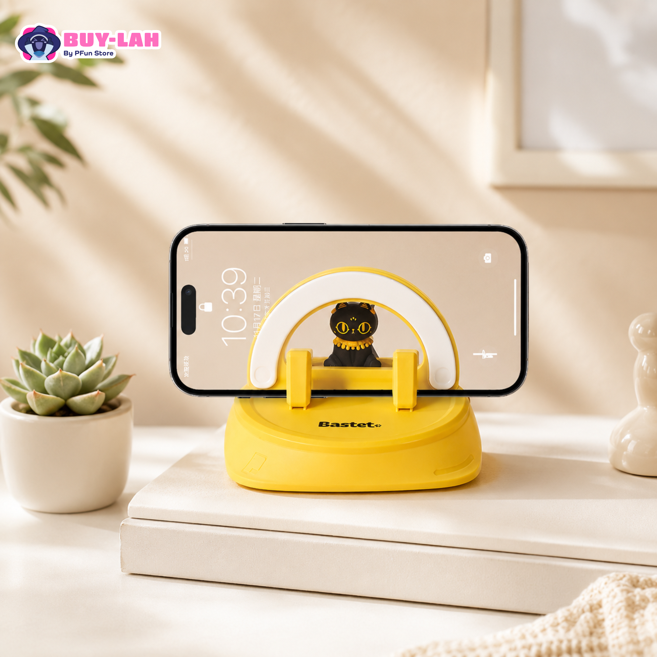  British Museum × Anderson's Cat — Mochi Cat Car Phone Holder Ornament