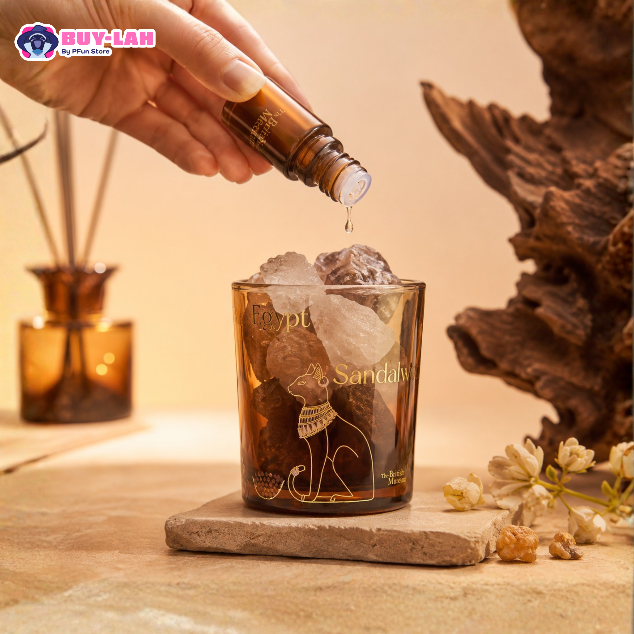 British Museum — Egyptian Crystal Stone Flameless Aromatherapy Gift Box (Egyptian Sandalwood)