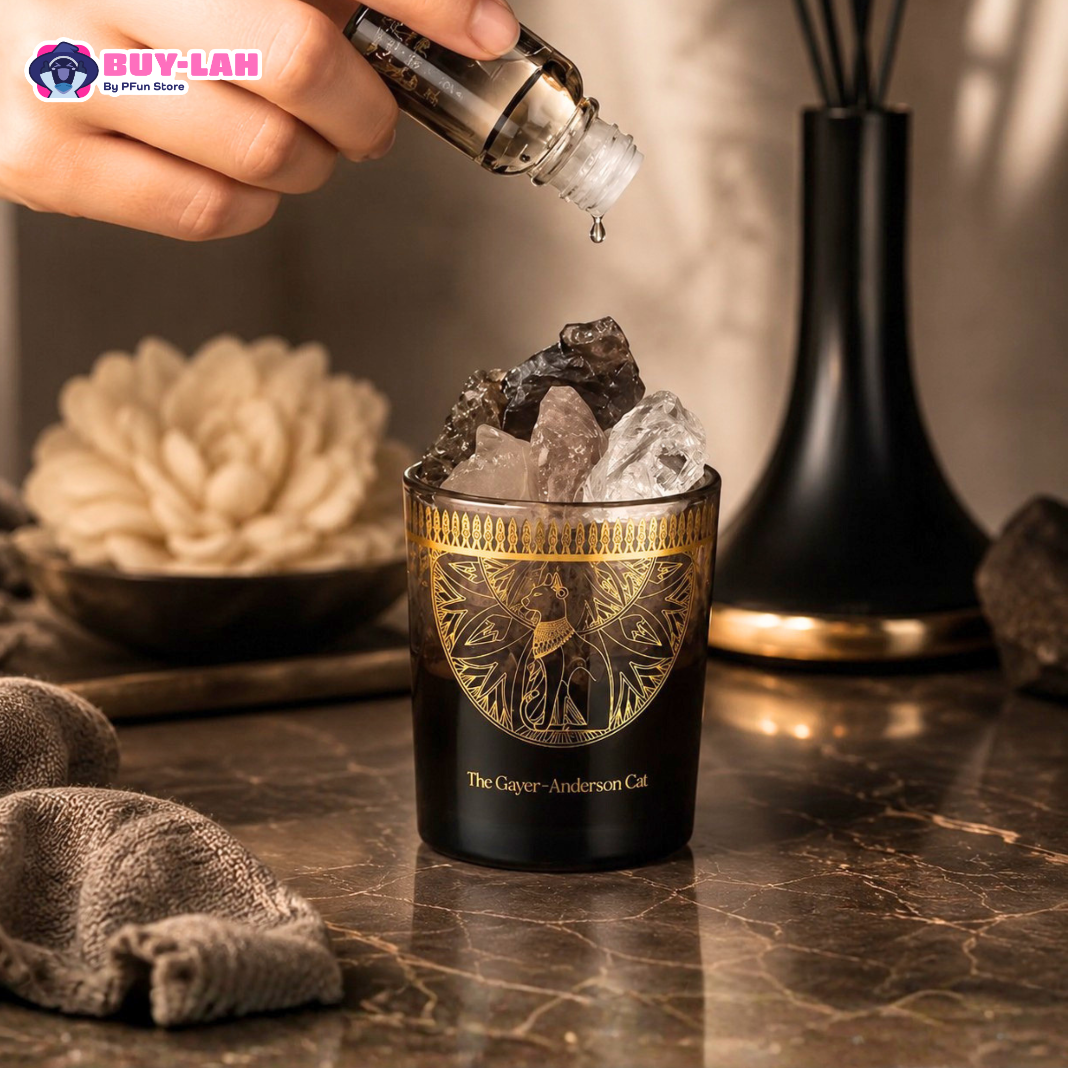 British Museum × Anderson's Cat — Xiaoxue Crystal Stone Aromatherapy Gift Box (Black Tea & Fig)
