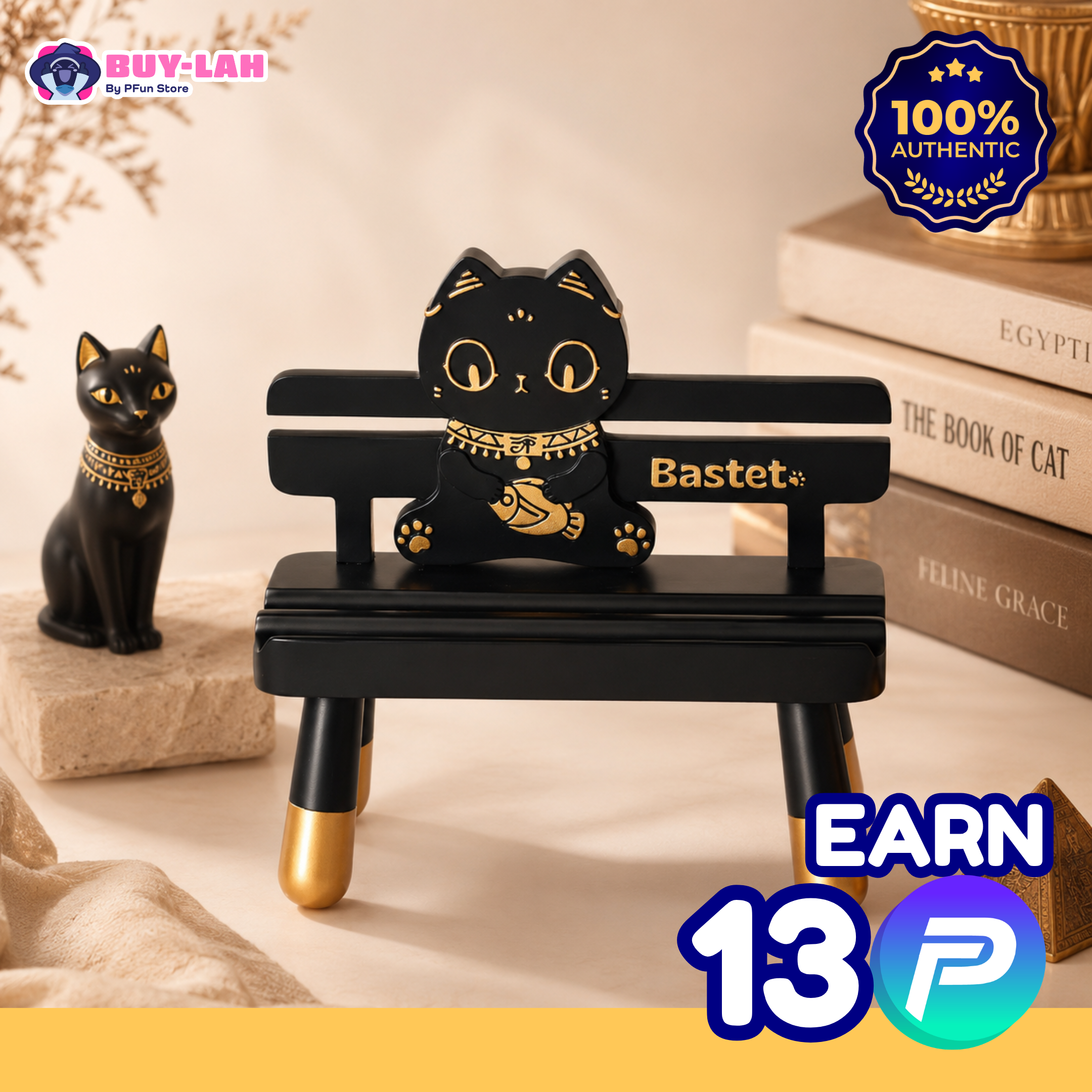 British Museum × Anderson's Cat — Mochi Cat Bench Tablet & Phone Stand Ornament