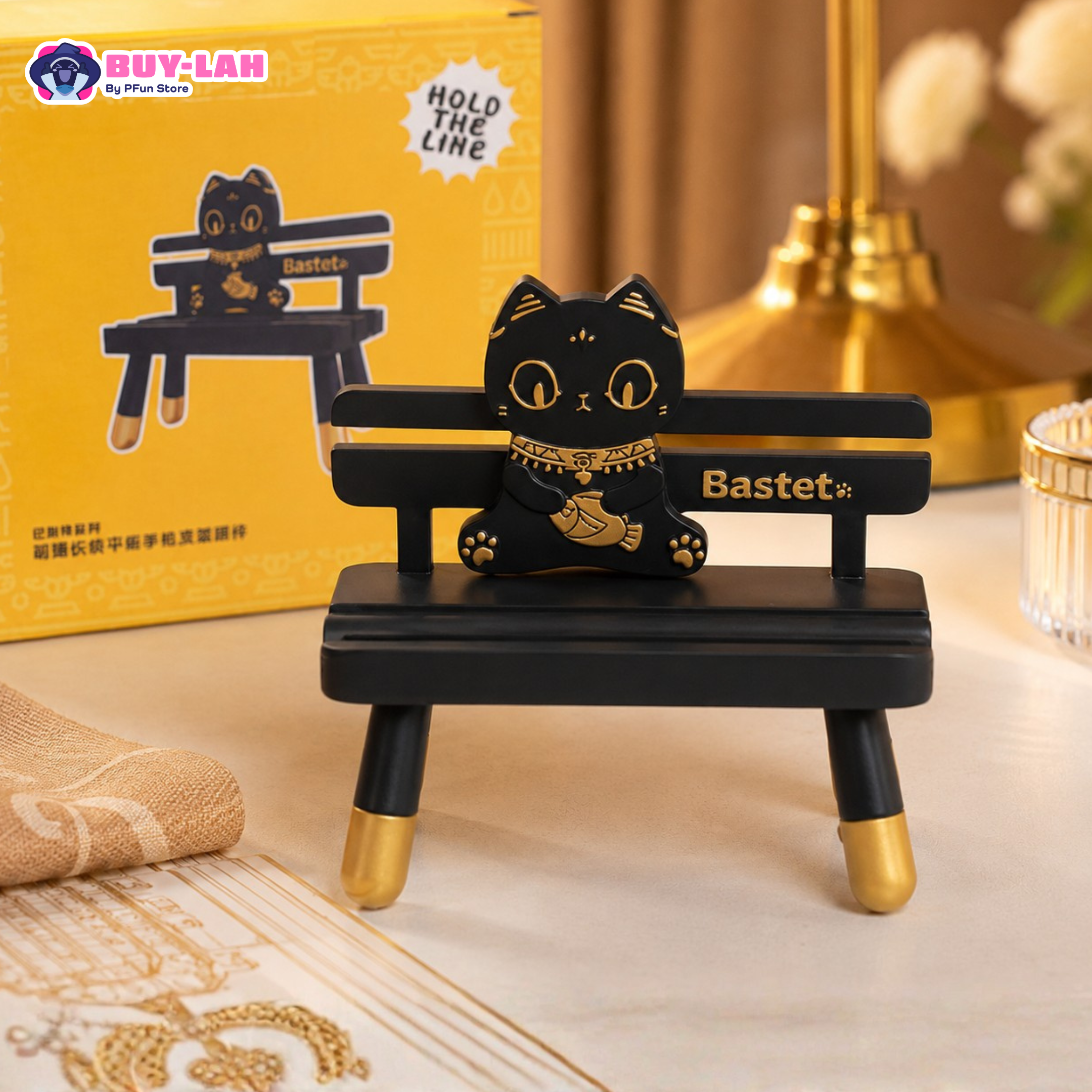British Museum  — Mochi Cat Bench Tablet & Phone Stand Ornament