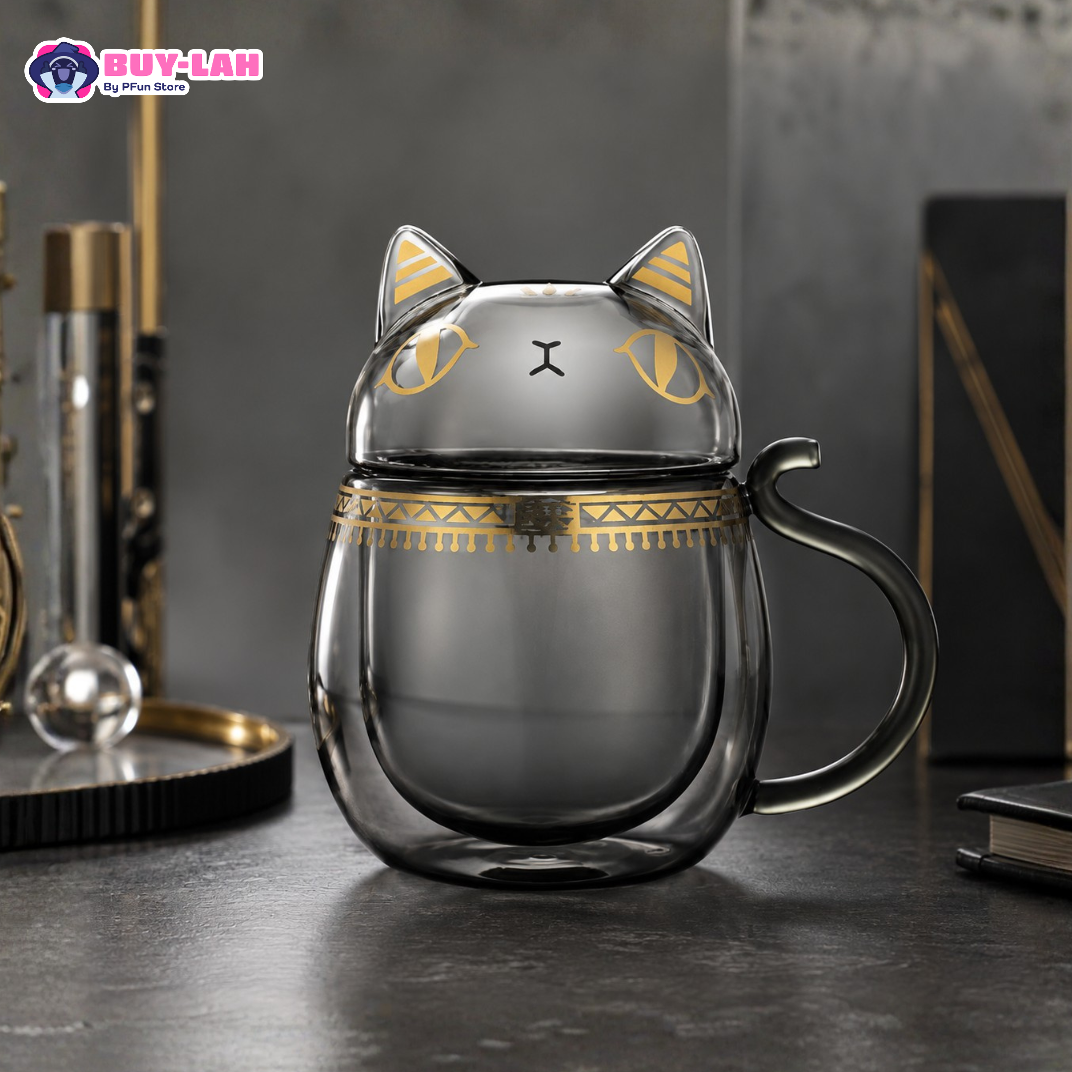British Museum — Glass Mug (Anderson's Cat Expression Mug)