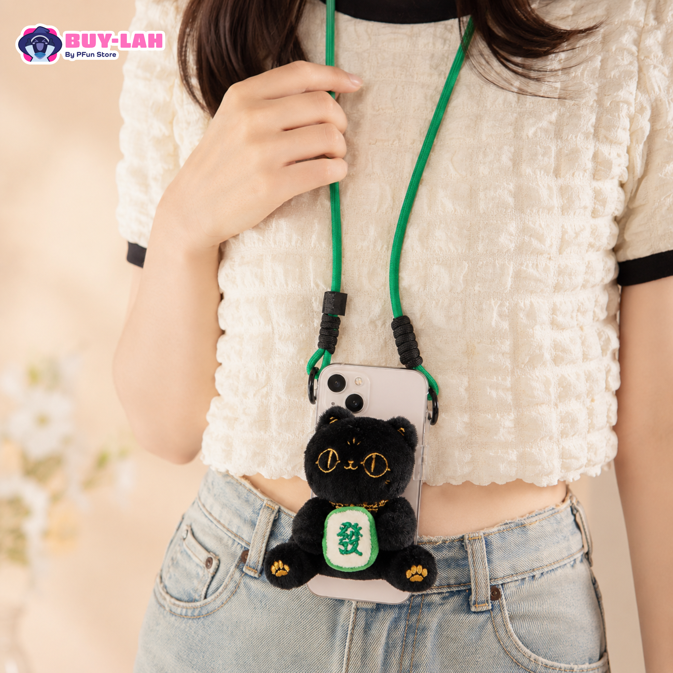 British Museum × Anderson's Cat — Mochi Cat Phone Back Clip Strap
