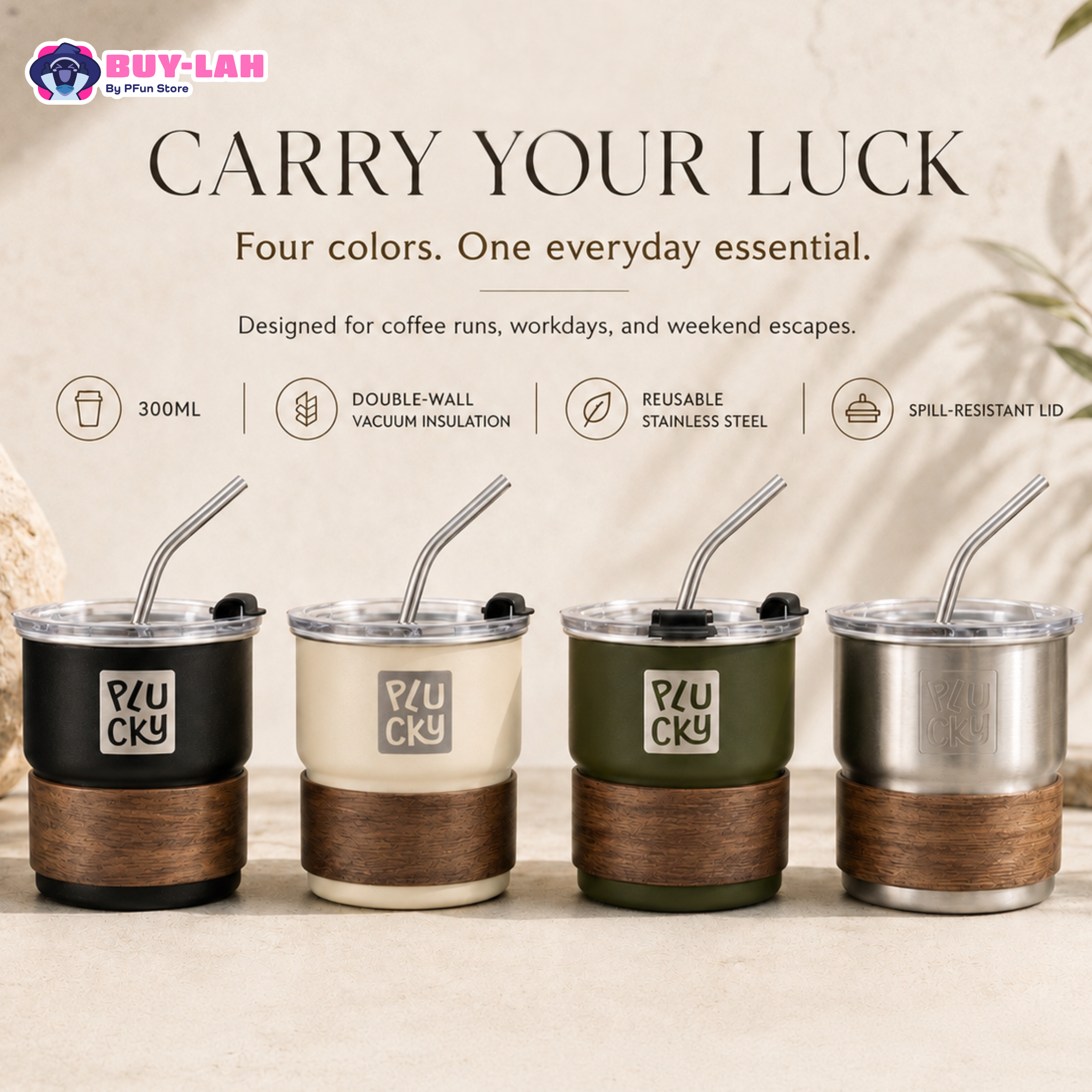  Plucky Coffee Tumbler (300ml)