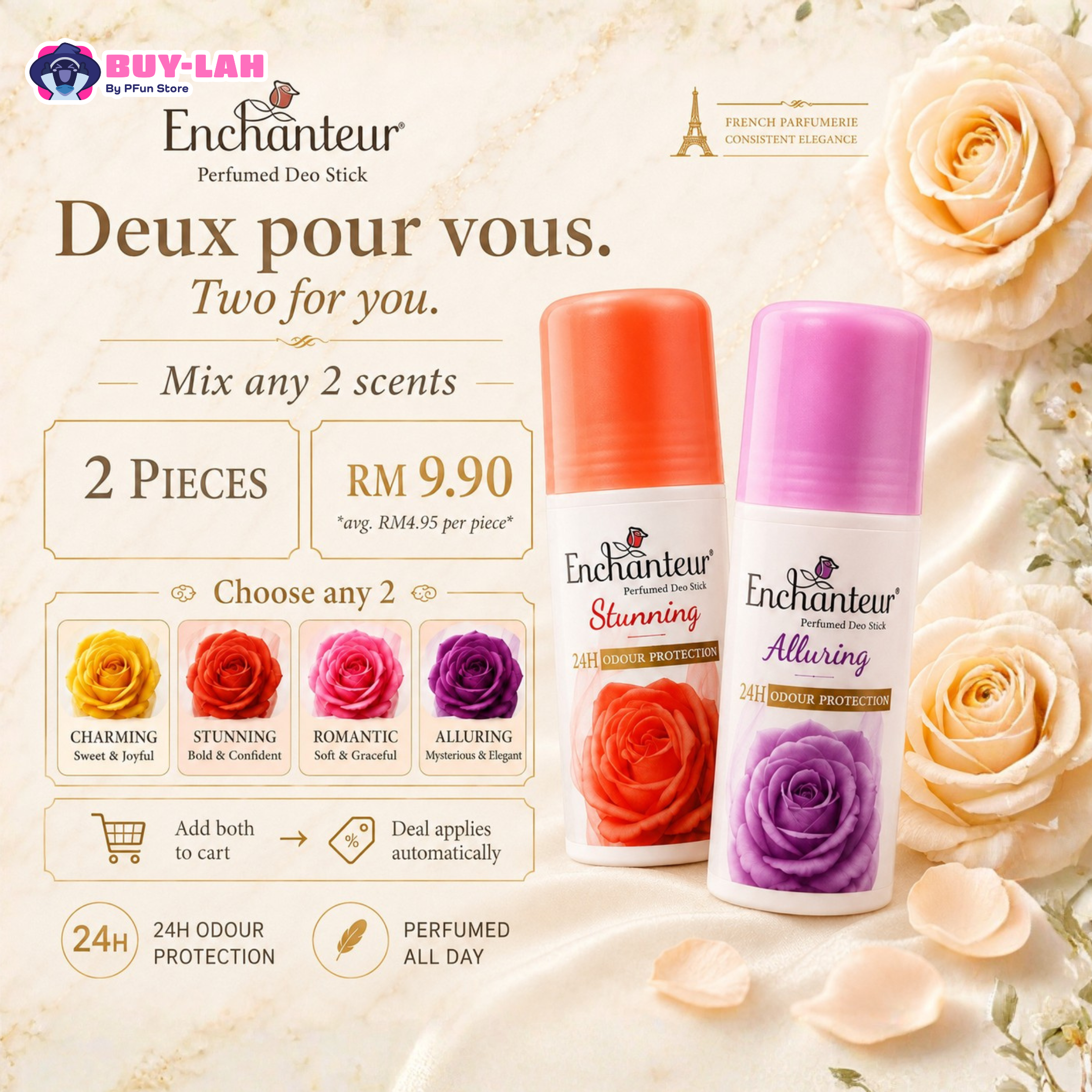Enchanteur Perfumed Deo Stick Series | 2 for RM9.90 
