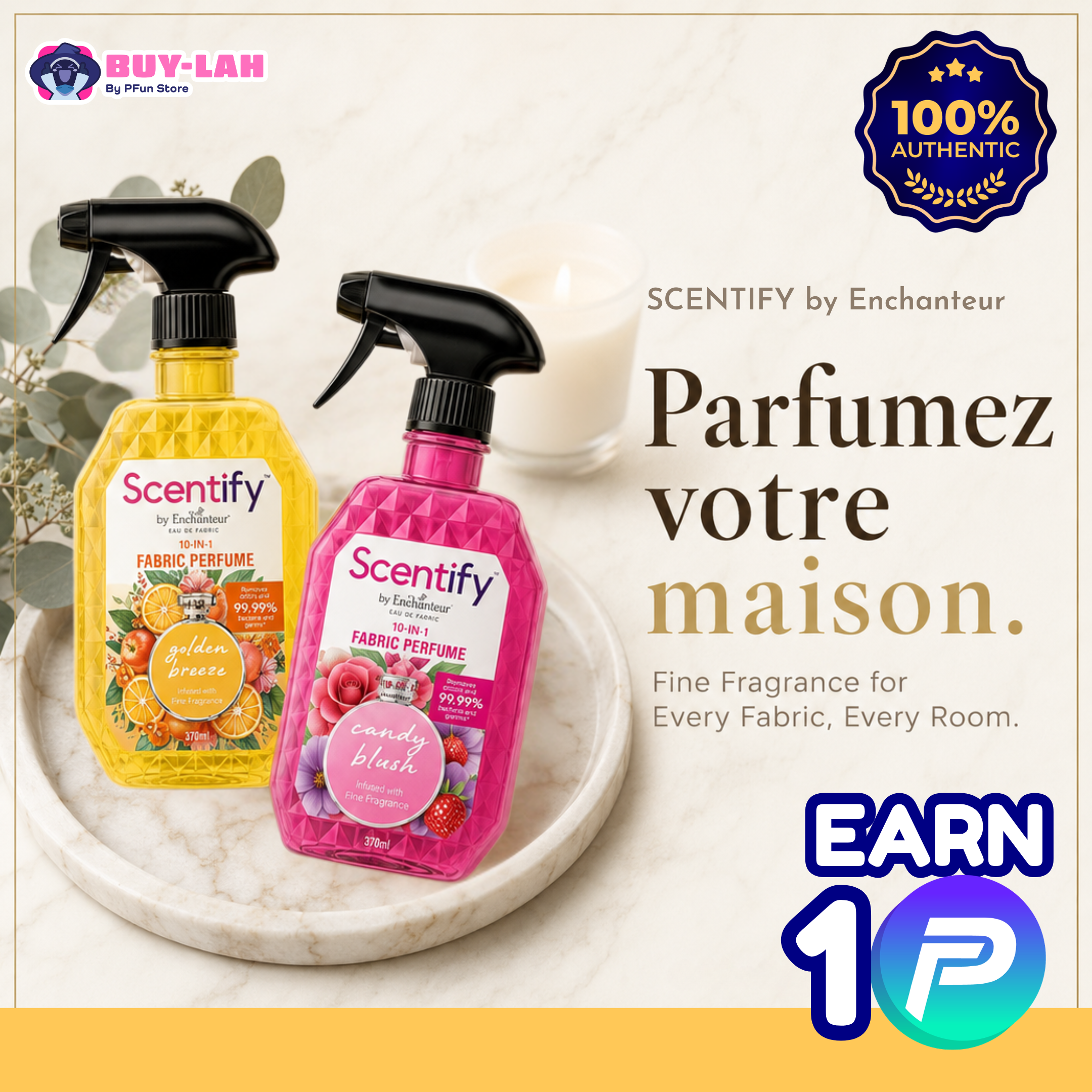 Scentify by Enchanteur 10-in-1 Fabric Perfume 350ml |2 for RM12.90 