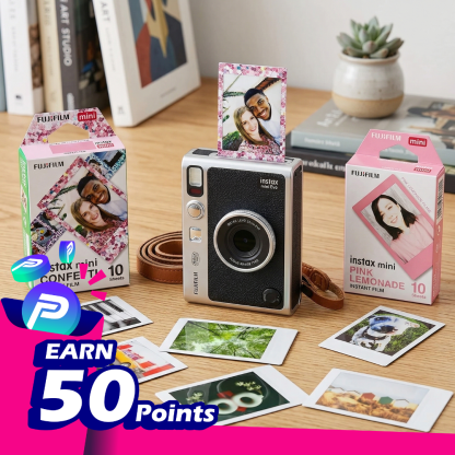 Fujifilm Instax Mini Evo Bundle - Hybrid Instant Camera + Premium Film Set