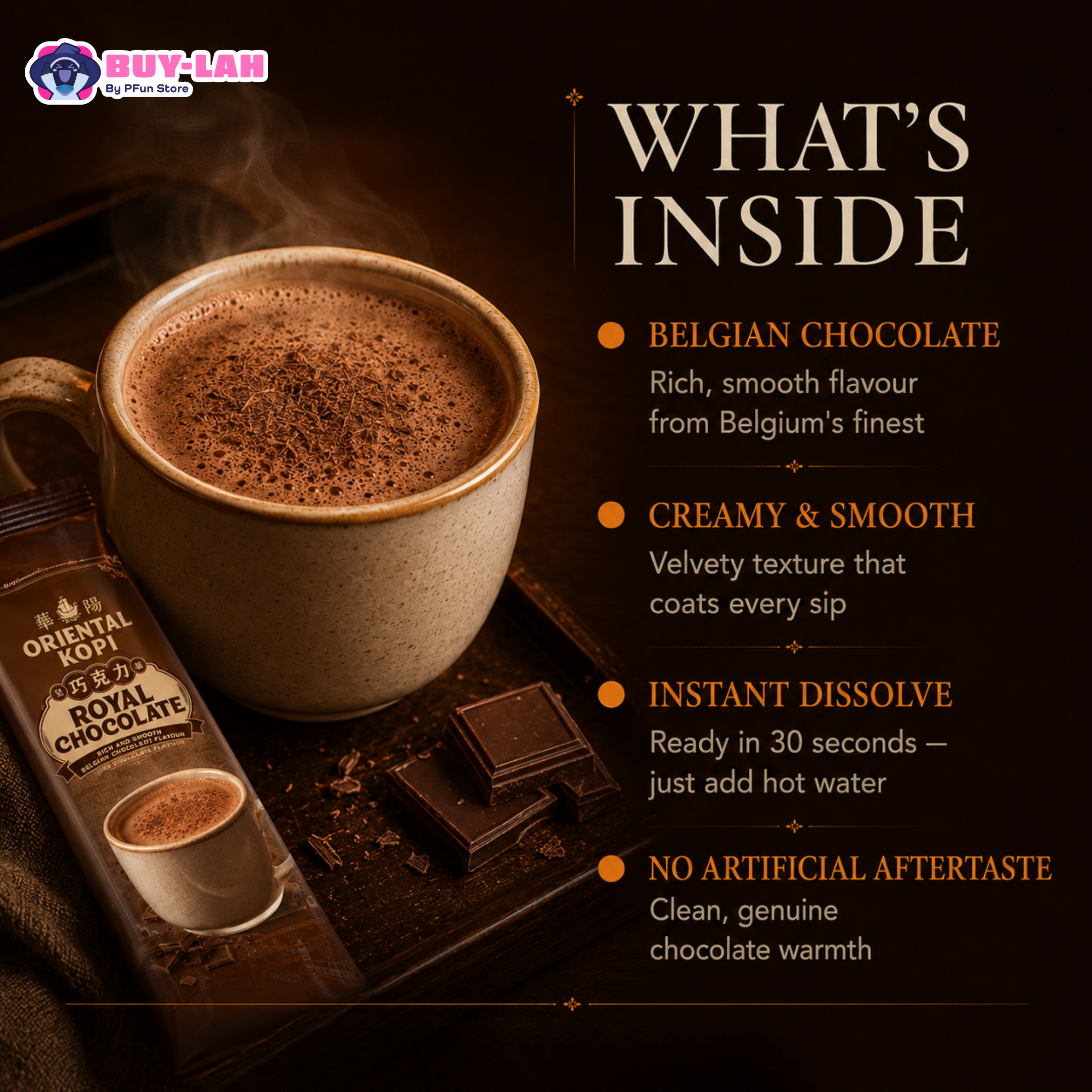 Oriental Royal Chocolate 3-in-1 Instant Drink 380g (10 Sachets)