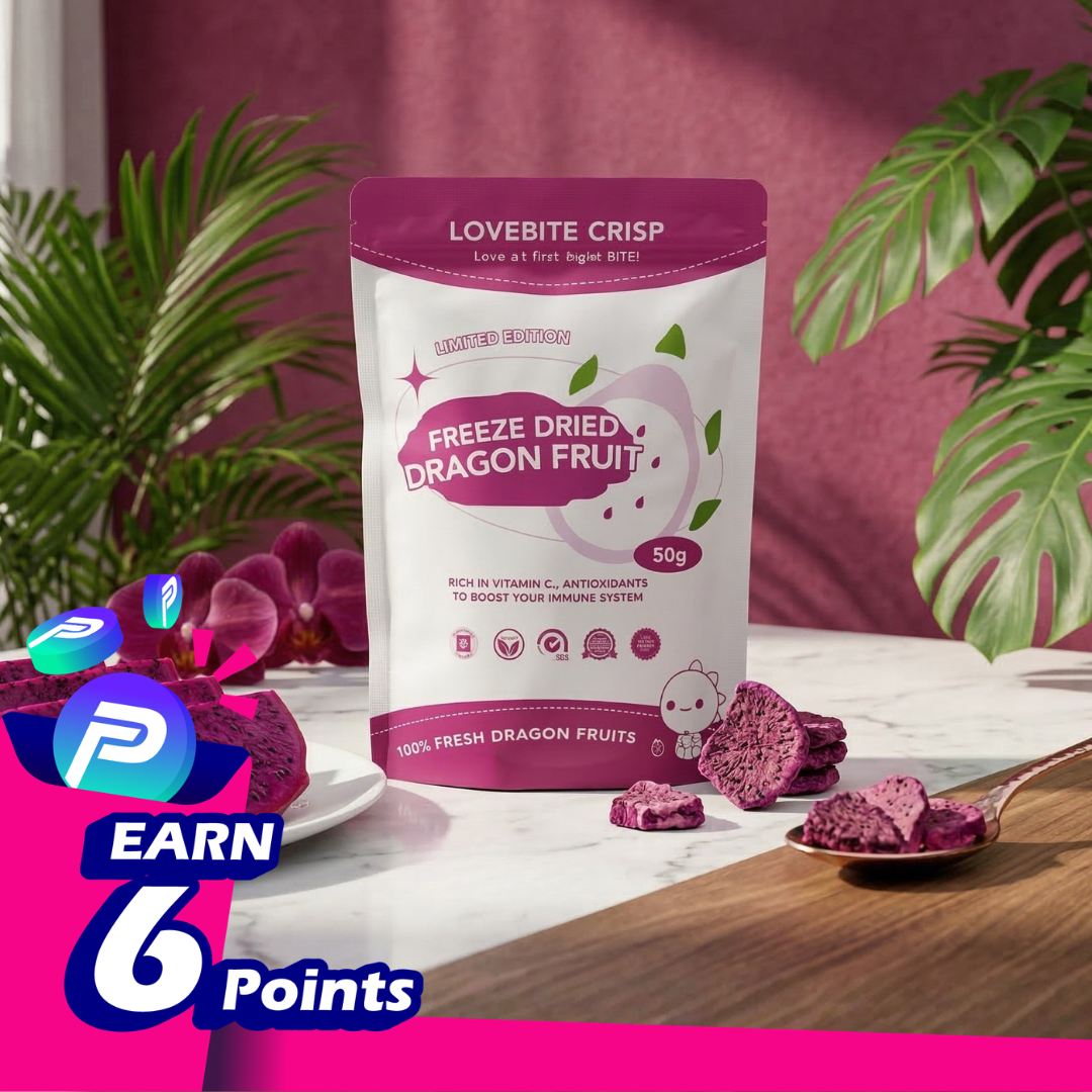 LoveBite Crisp Freeze Dried Dragon Fruit [50g]