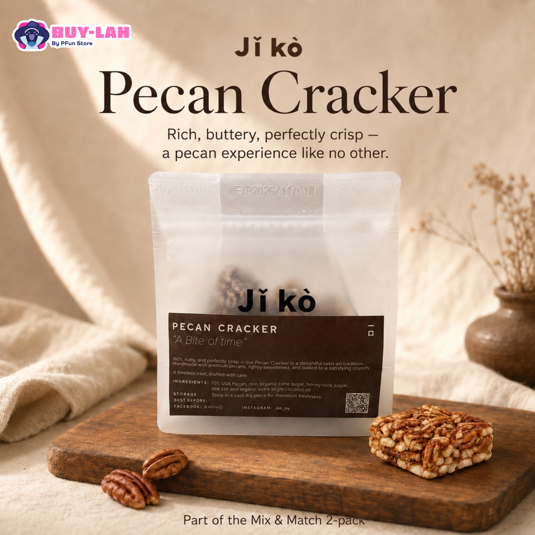 Jǐ kò Nut Candy — Mix & Match Two Pack Bundle  (Pick Any 2 Flavours) 