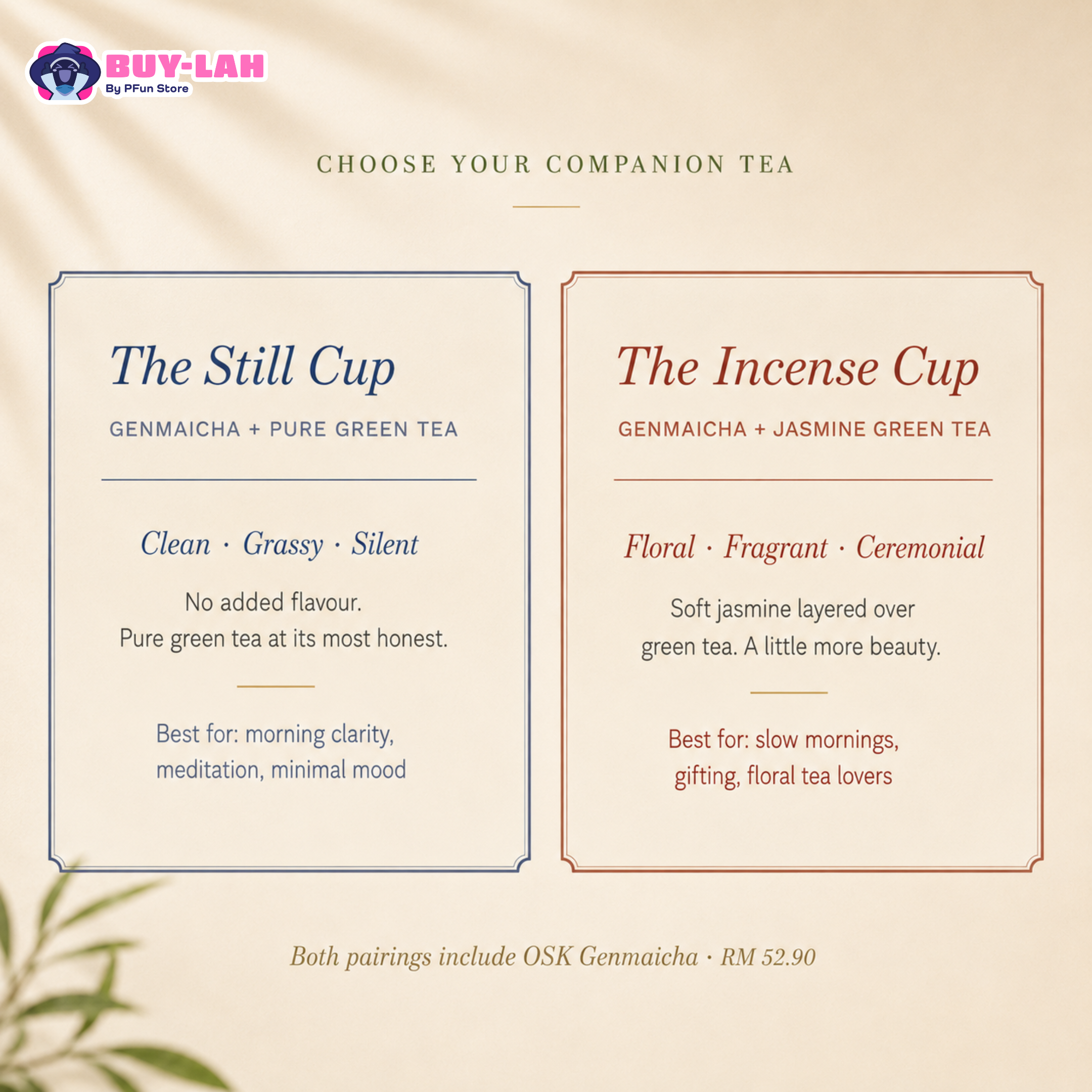 The Monk's Cup Set — OSK Japanese Tea Bundle| Genmaicha x 1 + Choose: Sencha or Jasmine Green Tea x1 
