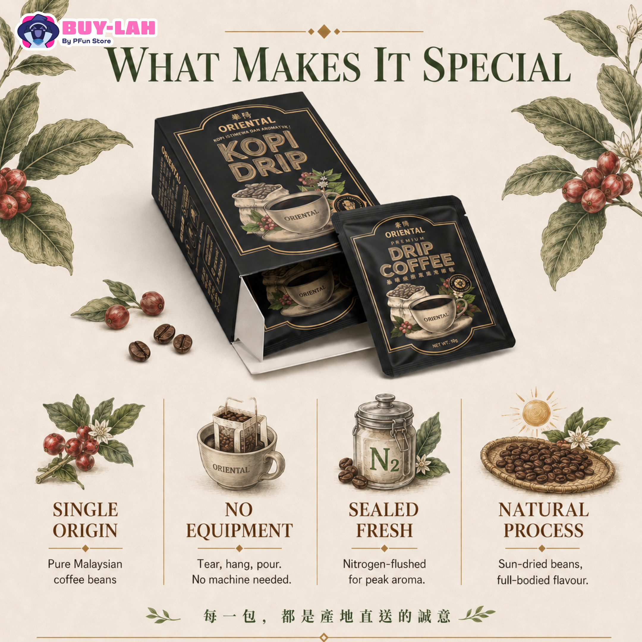 Oriental Kopi Drip |  Kopi Istimewa Dan Aromatik 