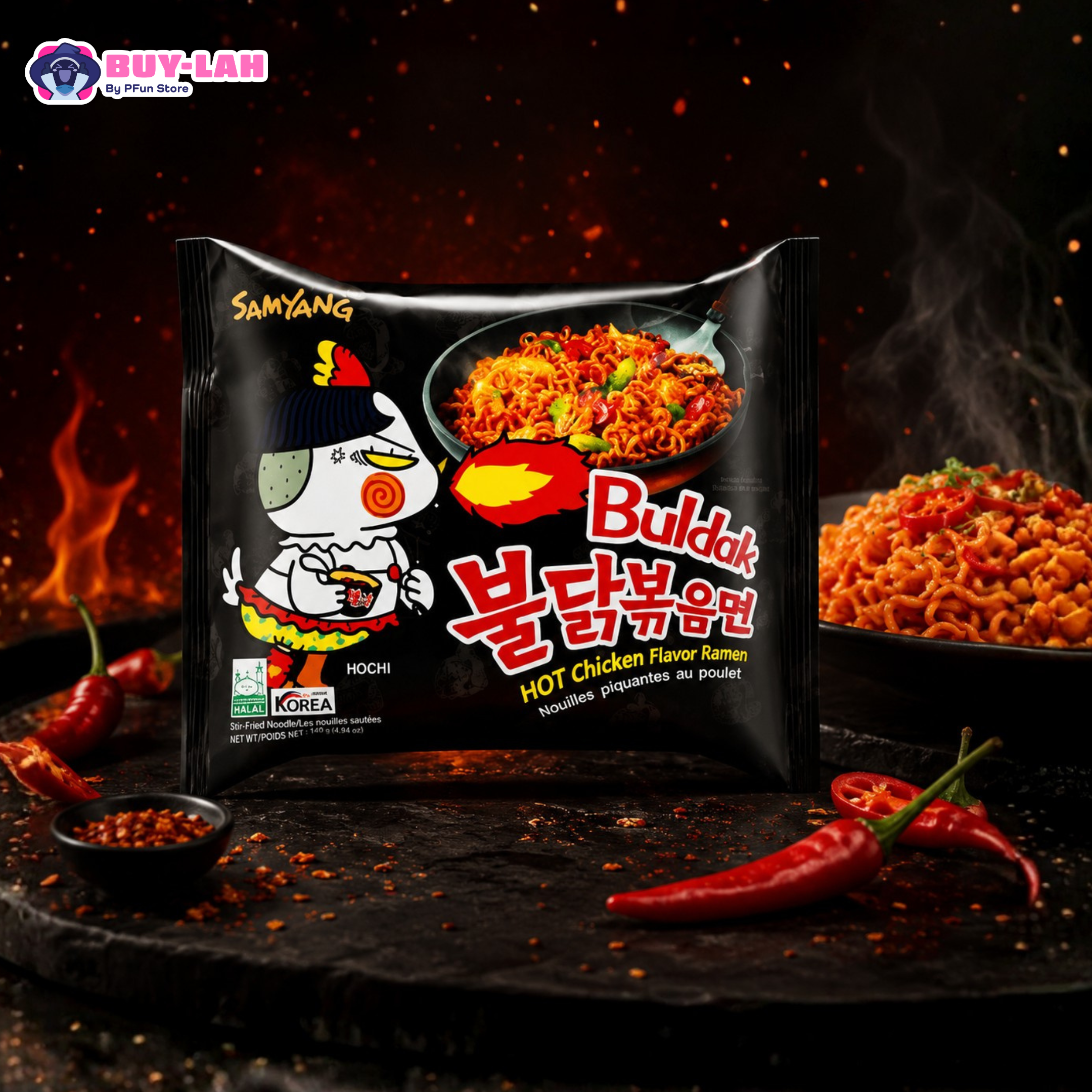 Samyang Buldak Original Hot Chicken Flavor Ramen — 1 Pack (Single) | Halal