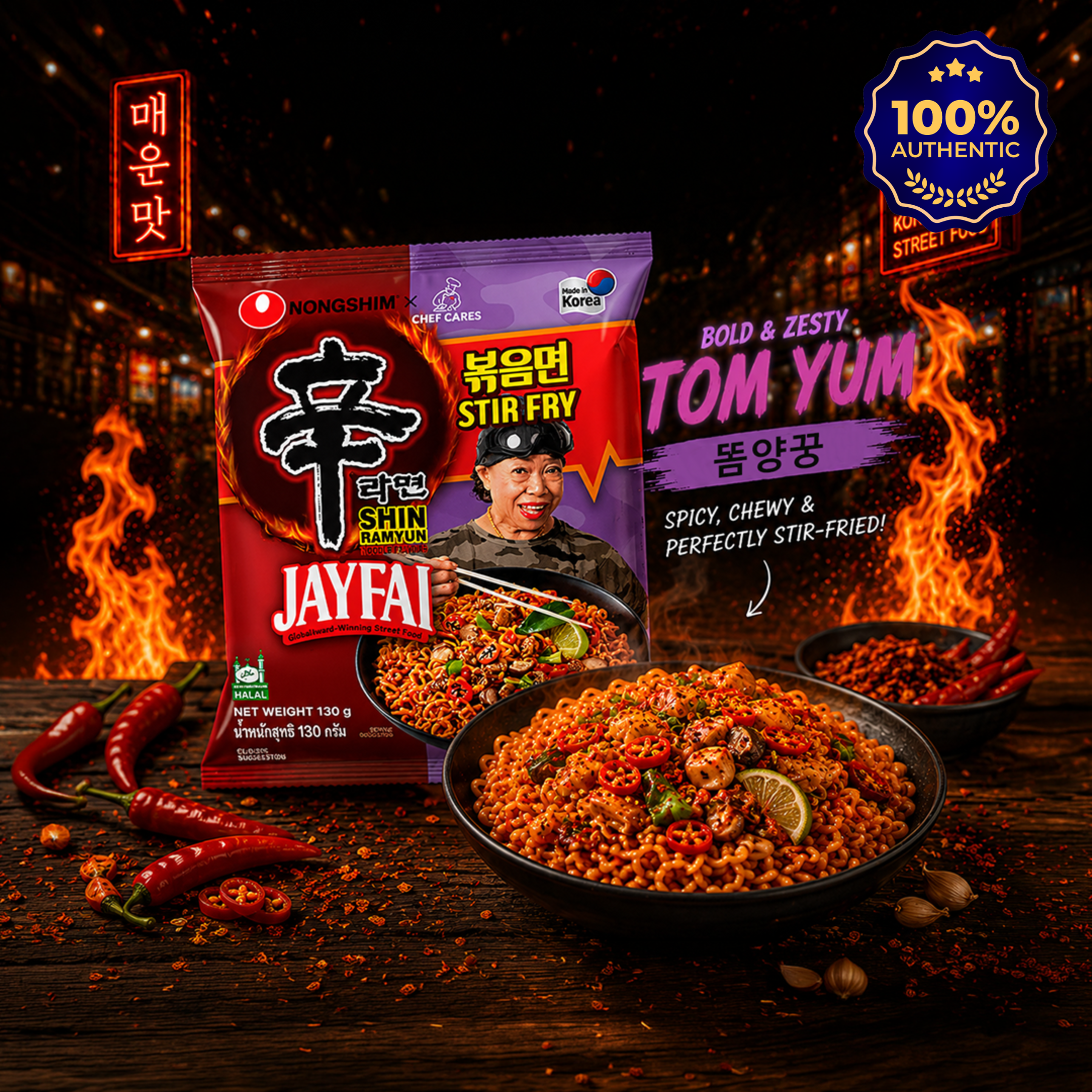 Nongshim Shin Ramyun Stir-Fry 3-Flavour Combo — Kimchi ×2 + Toomba ×2 + Tom Yum ×2 (6 Packs) | FREE Shipping 